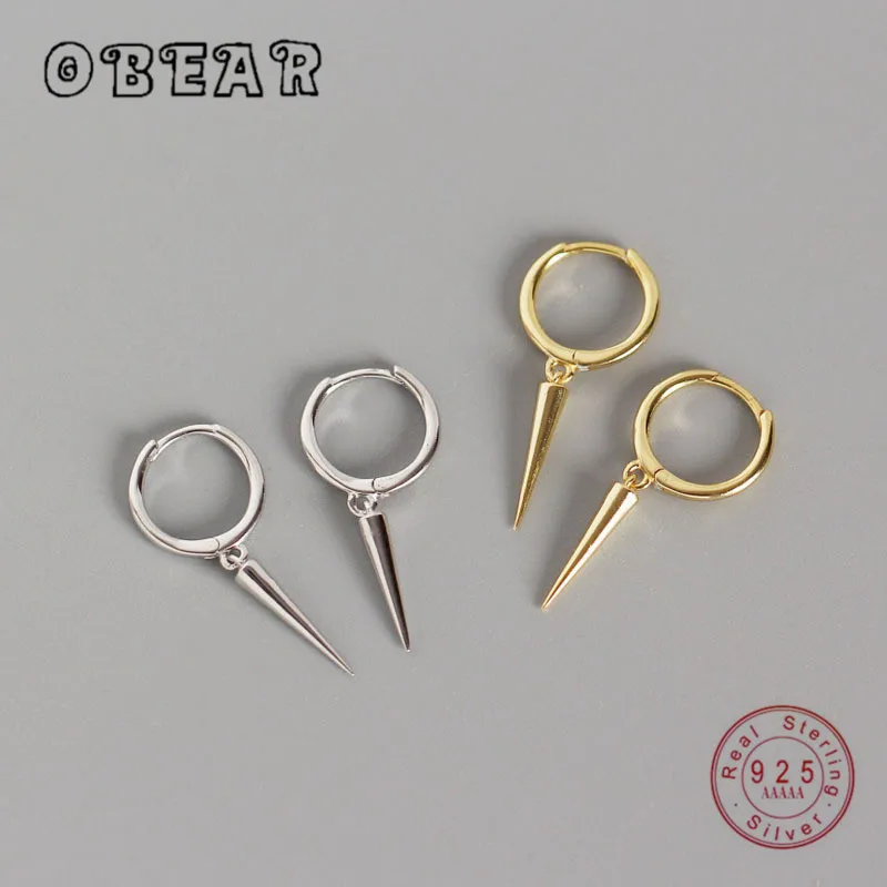 Женские серьги гвоздики с заклепками OBEAR модные из 100% стерлингового серебра 925