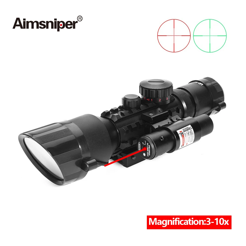Aimsniper M9 3 10X42EG охотничья оптика рефлекторный прицел с красным лазером красный