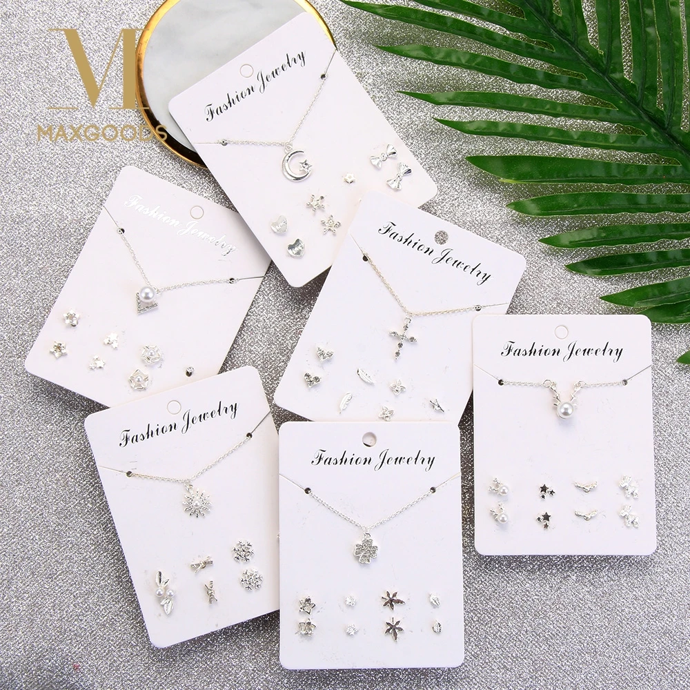 

Fashion Popular Personality Earrings Simple Necklace Female Wild Temperament Necklace Earrings Jewelry Set
