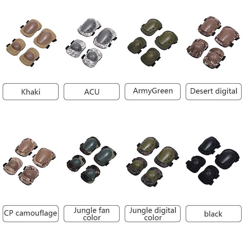 4 шт. Защитные Налокотники для взрослых в стиле милитари|Налокотники и