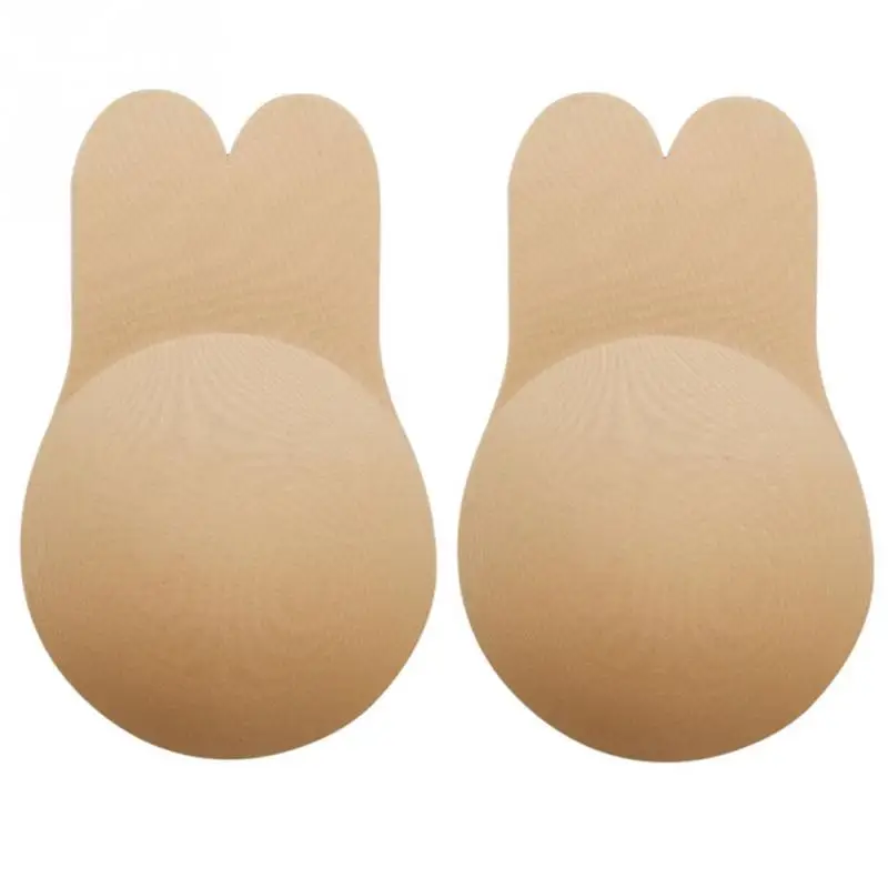 Women Cute Rabbit Bra Nipple Covers Breast Petals Push Up Invisible Top Reusable Adhesive Intimates | Женская одежда