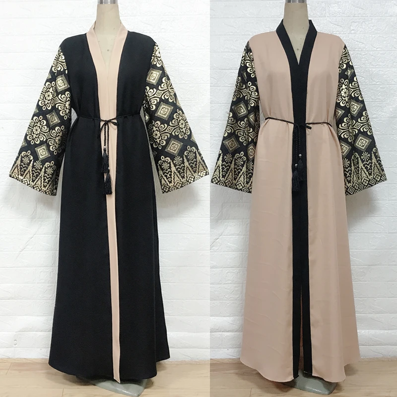 

F861 New Muslim women's attire Abayas Baju Muslim Wanita Moroccan robes Orientale Musulman Abaya Robes Dubai