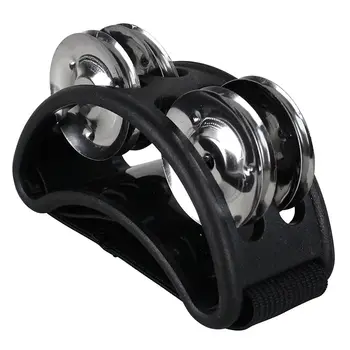 

Percussion Foot Tambourine with Metal Jingles Black