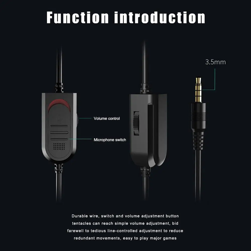 2020 NEW Wired Gaming Headphones 3 5mm Stereo Game Headset With Mic Voice Control For Switch PS4 PC Laptop Phone Computer Gamer