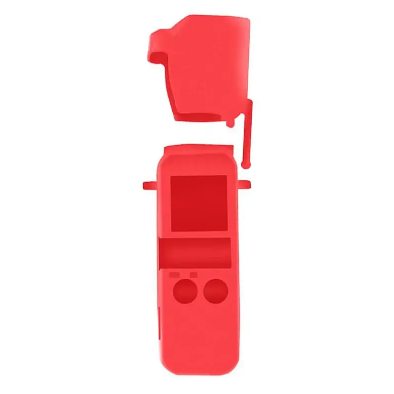 Мягкий силиконовый защитный чехол сo шнуром для карманной камеры DJI OSMO - Цвет: RED