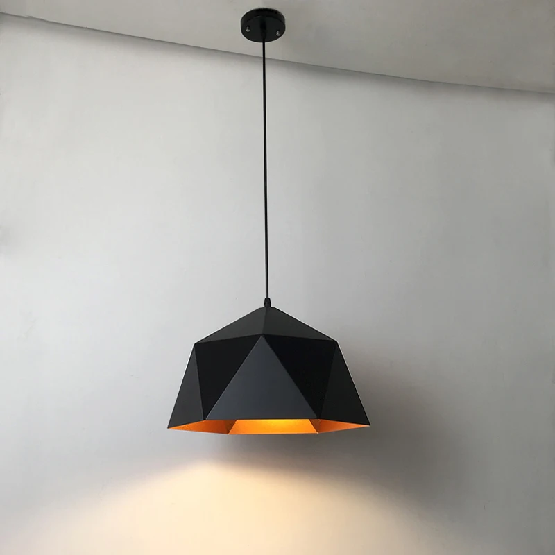 

Nordic Creative Geometric Chandelier Light Single Head Bar Dining Hall Light Iron Cafe Luminaire Kitchen Hanging Lamp Fixtures