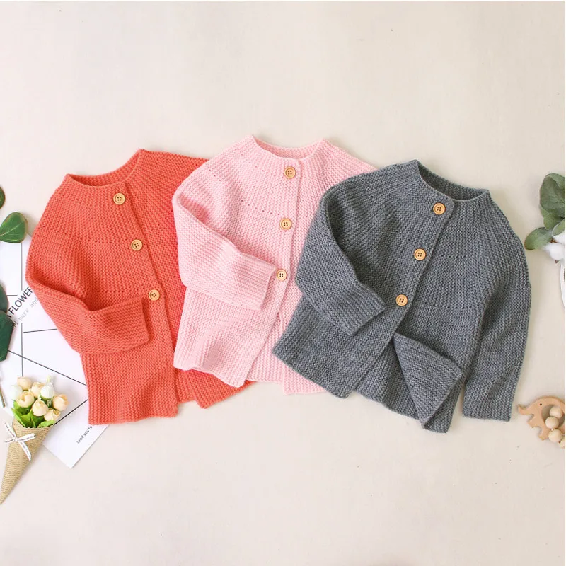 CANIS/Детские свитера; Одежда для новорожденных; вязаные свитера для девочек; куртка; пальто; верхняя одежда; толстовки; Повседневная однотонная одежда с круглым вырезом