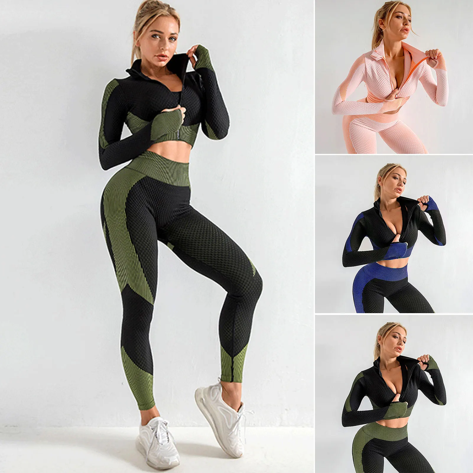 2 uds conjunto sin las mujeres ropa deportiva yoga traje ejercicio ropa de Yoga ropa de gimnasia femenina trajes de ropa deporte|Mallas| - AliExpress