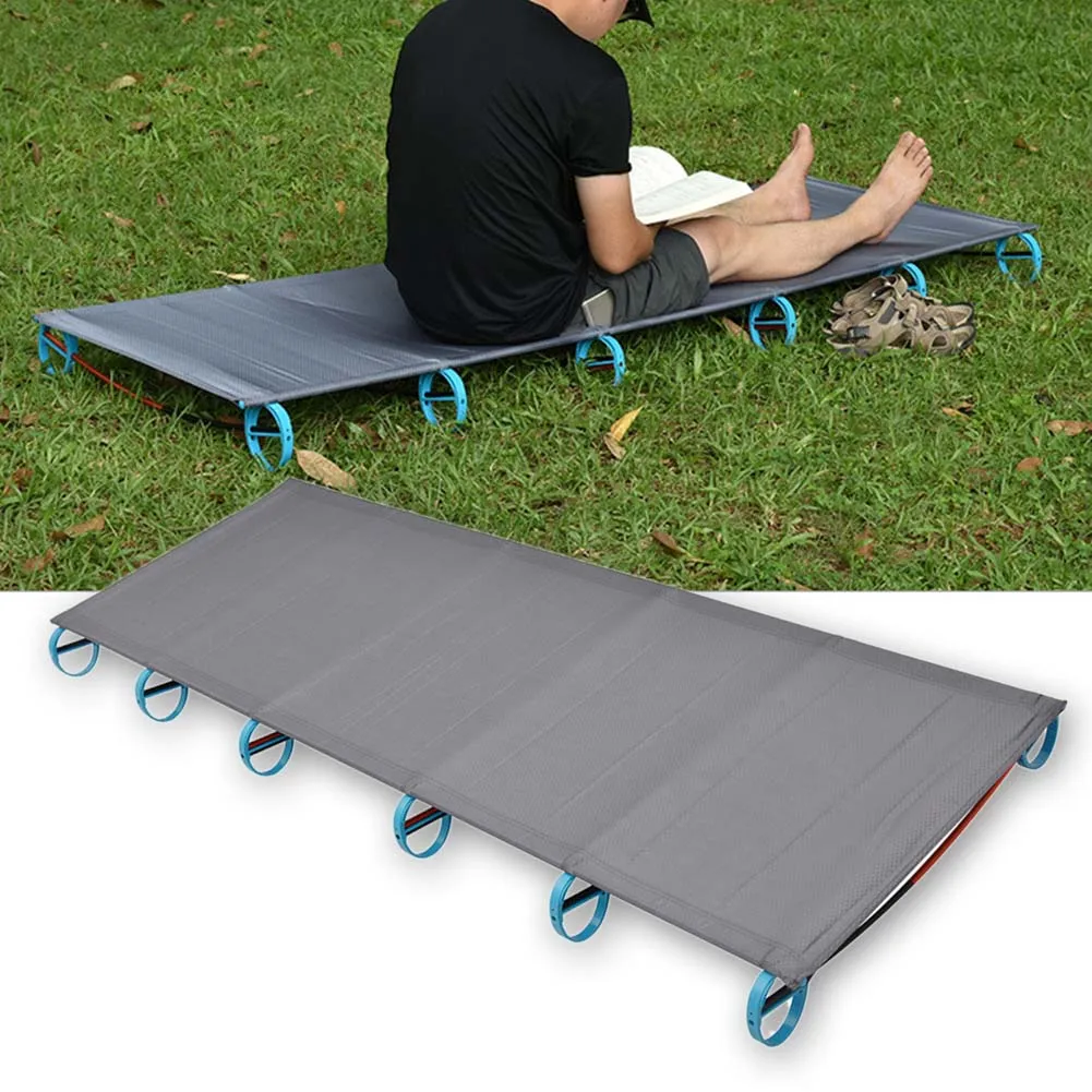 

Portable Rest Climbing Ultra Light Outdoor Camping Sleeping Aluminium Frame Mat Single Travel Folding Bed Cot Hiking Sturdy
