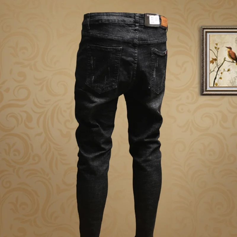 Streetwear Mens Skinny Ripped Jeans Black dsq Jean Pants for Cowboys Men PSMJ69