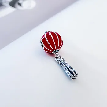 

Authentic 925 Sterling Silver Beads New Chinese Style Red Lantern Beads Fit Original Pandora Bracelet For Women Diy Jewelry