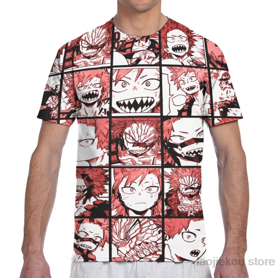 

BNHA Kirishima collage men T-Shirt women all over print fashion girl t shirt boy tops tees summer Short Sleeve tshirts
