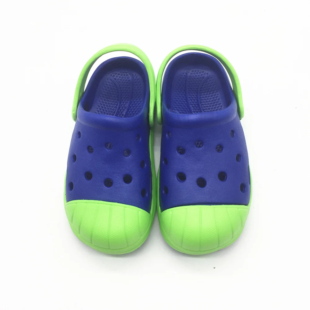 Нескользящие сандалии для маленьких мальчиков; Сабо; КРОК; светильник; шлёпанцы; тапочки; обувь для маленьких мальчиков - Цвет: BLUE GREEN