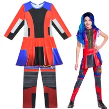 Детское платье для косплея «Потомки 3» для девочек костюм с объемным рисунком костюм для собаки маскарадное платье на Хэллоуин для девочек с короткими рукавами