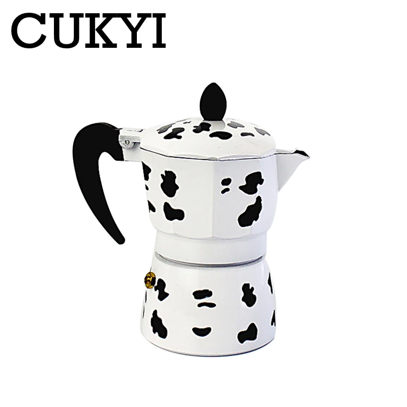 CUKYI, 6 чашек, 300 мл, неэлектрический чайник для кофе, алюминиевая плита, кофеварка с высококачественным металлическим фильтром