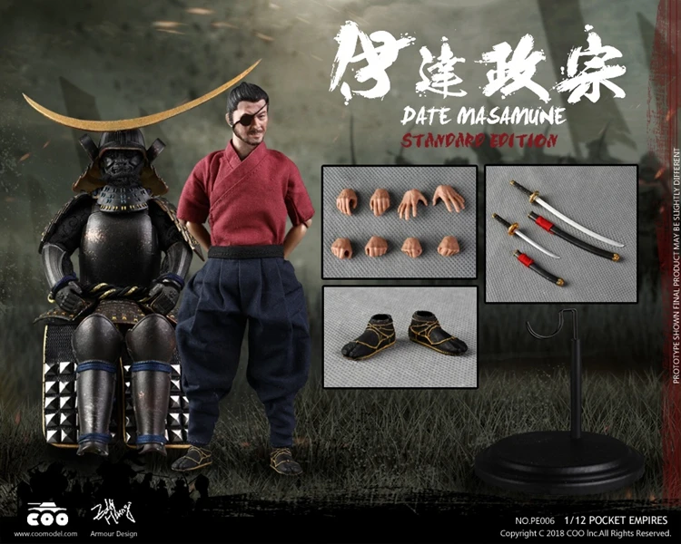 

1/12 Full Set Japanese Samurai Soldier DATE MASAMUNE PE006/PE007 STANDARD/Deluxe Edition For Fans Gifts