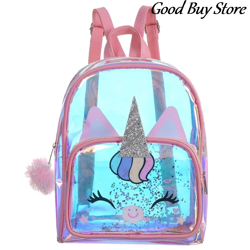 Mochila De PVC transparente para niñas, morral escolar con lentejuelas, mochilas escolares princesa de dibujos animados|Mochilas| - AliExpress