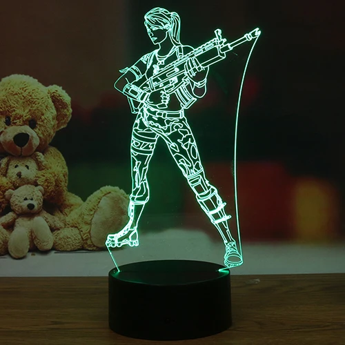 Игра 3D светодиодный светильник 7 цветов сенсорный выключатель Светильник настольный USB ночник акриловая Иллюзия комната атмосферное освещение подарок все скины - Испускаемый цвет: A04