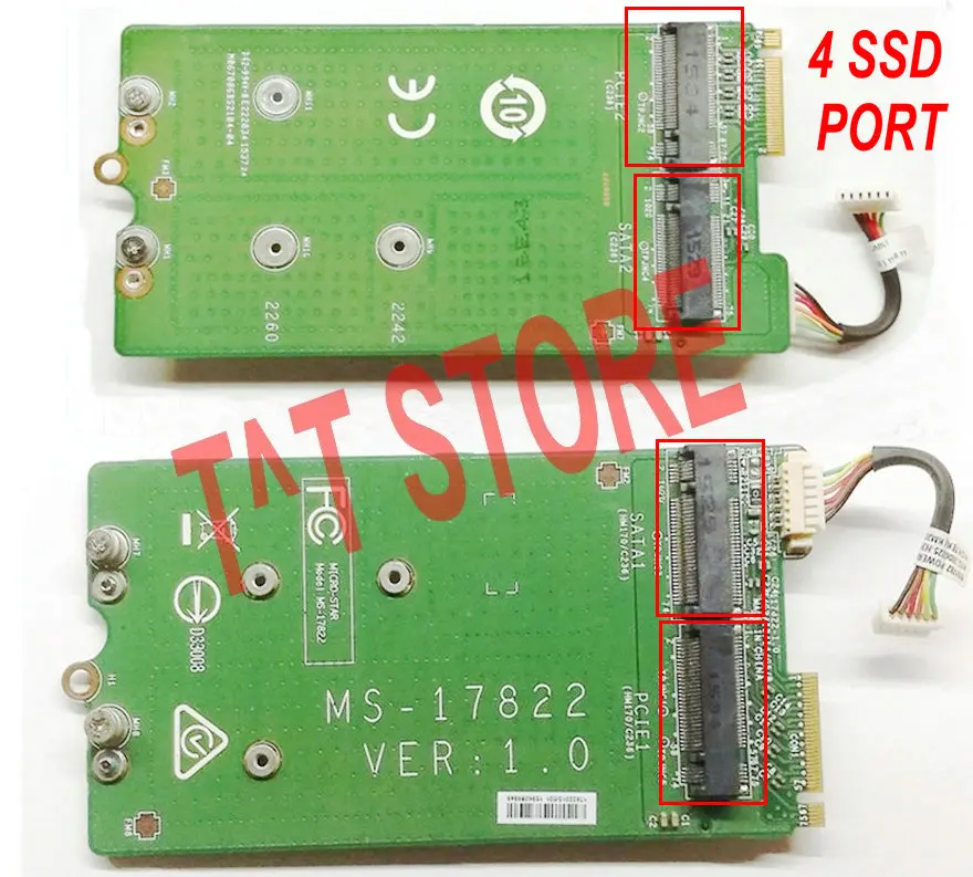  Original FÜR MSI GT72 GT72S 6QE SSD HDD FESTPLATTE interface board MIT KABEL 2 M.2 NVME SATA PORT +
