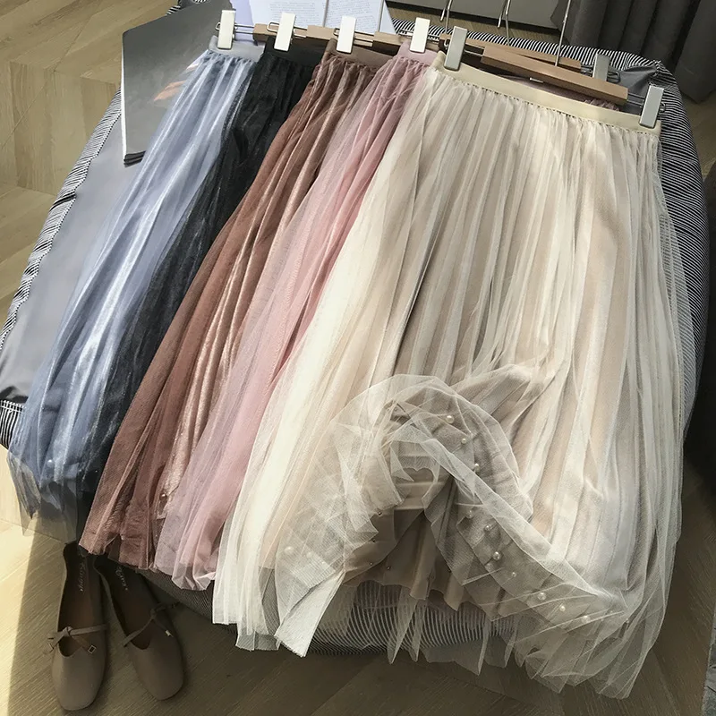 

Stock WOMEN'S Dress Overstock Gauze Elegant Lace Skirt Korean-style Retro Slimming Medium-length Dress 12.10