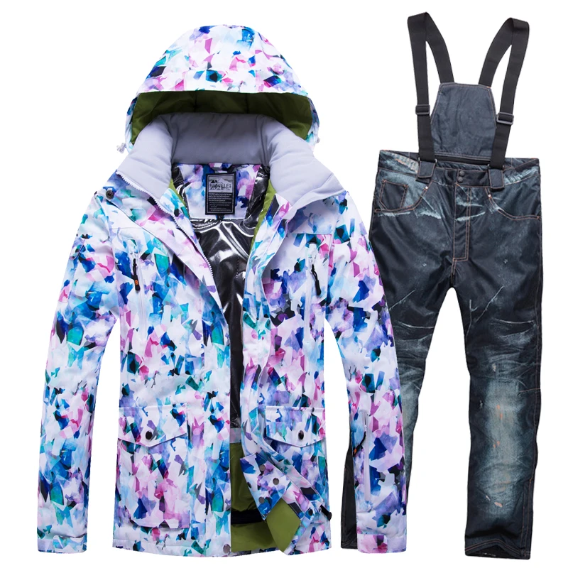 

RIVIYELE Women Ski Suit Skiing Clothing Snowboard Jacket Pant Windproof Waterproof Hooded Super Warm Female Coat Sport Wear New