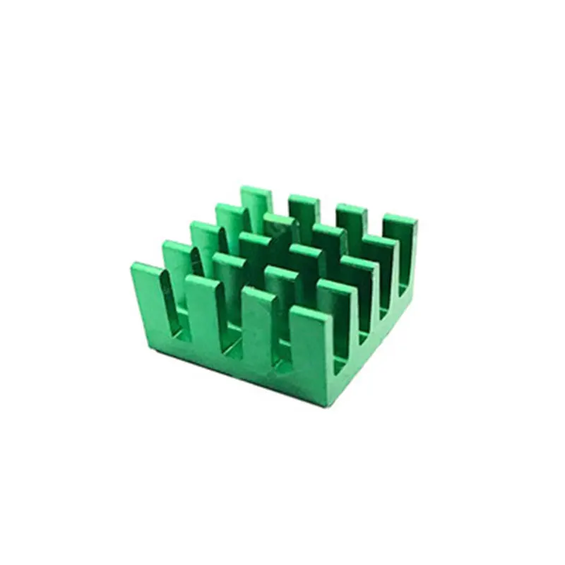 Горячая 50 шт. AL6063 Серебряная Защита алюминиевый профильный радиатор 14*14*7 мм Мотор электронный DIY печатная плата Ram охлаждающий модуль - Цвет: Green