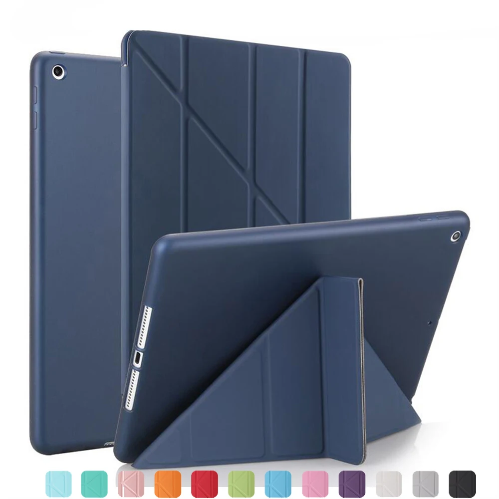 

Case For iPad air 1 iPad 5 A1474,A1475,A1476 ,Soft TPU Silicone Soft Back Multi-fold PU Leather Smart Magnetic Wake Up Sleep