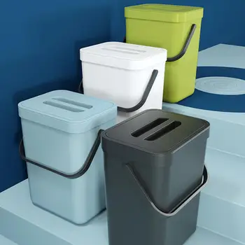 

3L/5L Wall Mounted Kitchen Hanging Garbage Can Cabinet Car Trash Bin with Handle Lid Office Waste Bin Household Storage Box