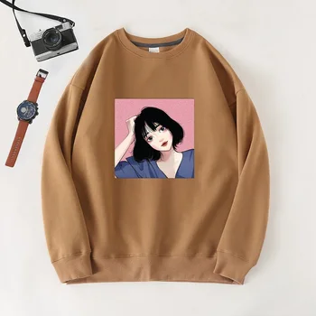 

Fall 2020 new style loose and versatile casual long-sleeved sweatshirt green