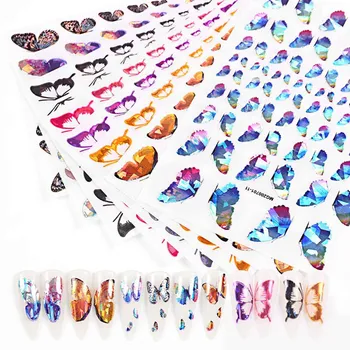 

8pcs Nail Art Laser Color Butterfly Sticker Spring Summer Butterfly Designs Manicure