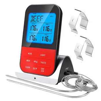 

Wireless Remote Kitchen Cooking Meat Thermometer Duals Probes without Battery