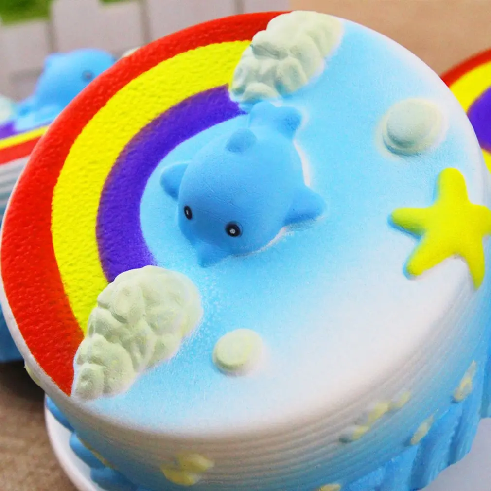 11 см морской торт для выдавливания крема игрушка мягкое медленно поднимающееся декомпрессия сжимаемые игрушки 2018 PU океан торт дети