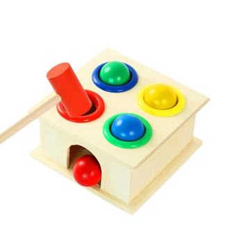 

Knocking Hammer Wooden Box Piling Desk Baby Toy Infant Early Learning Intelligence Toys 1PC