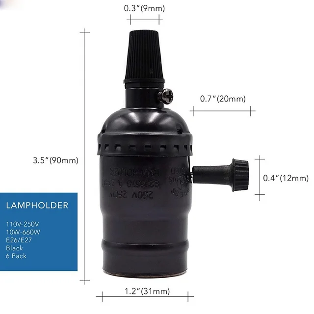 Vintage Lamp Holder Fitting E27 Lamp Holder Socket Chain Switch Douille E27 Socket Light UL CE Bulb Socket Holder Base E27B4