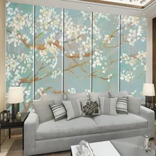 Настраиваемый китайский стиль сливы Фреска мягкая сумка Европейский булочка настенная живопись твердая стена в китайском стиле