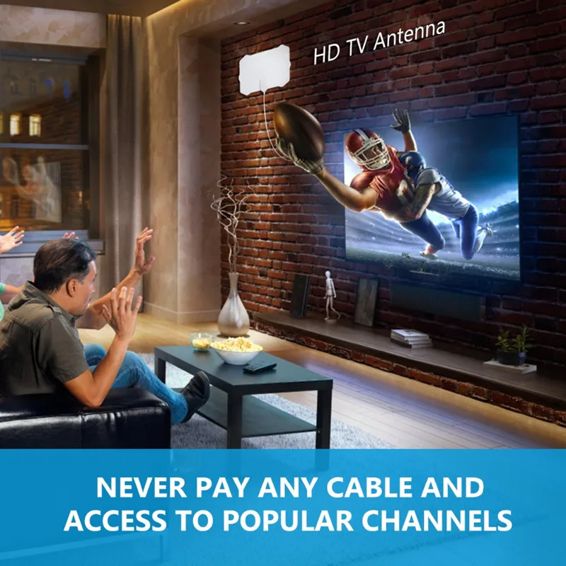 Antena Digital HDTV para interior, amplificador de radio de 2021 millas para TV, receptor de señal satelital isdb-tb transparente, antena aérea, novedad de 900 - Imagen 5
