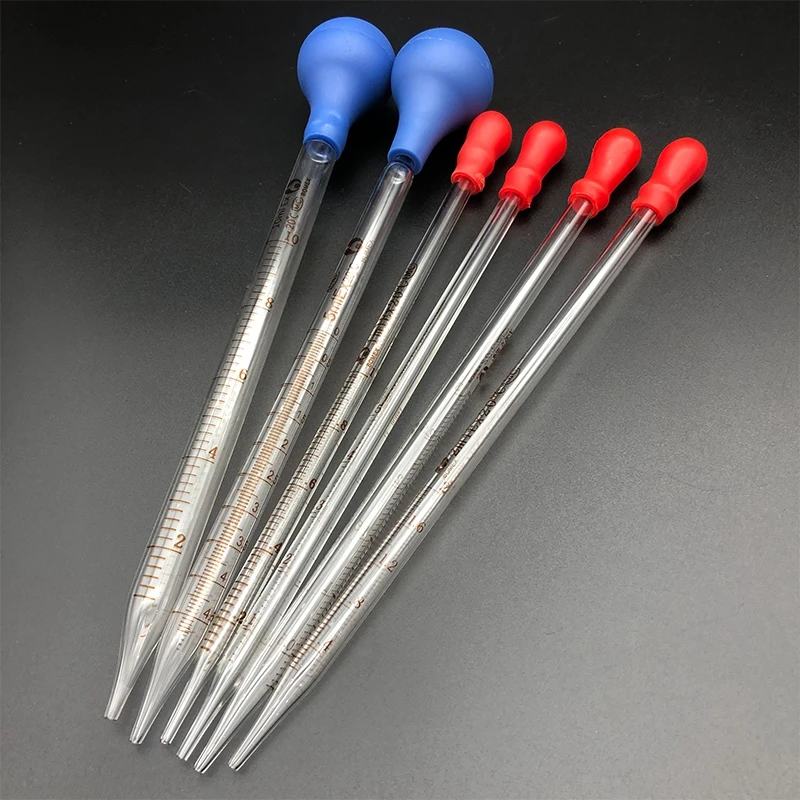 30pcs/lot Glass Gel Head Graduated Dropper Transfer Pipette Suction