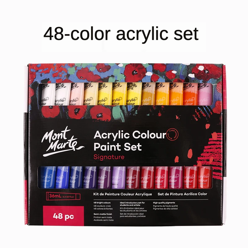 Mont Marte 48 Colors Professional Acrylic Paints 36ml Tubes Drawing  Painting Pigment Hand-painted Wall Paint For Artist Diy - Acrylic Paints -  AliExpress
