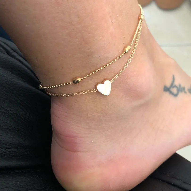 Simple Heart Female Anklets Barefoot Crochet Sandals Foot Jewelry Leg New Anklets Foot Ankle Bracelets For Women Leg Chain Simple Heart Female Anklets Barefoot Crochet Sandals Foot Jewelry Leg New Anklets Foot Ankle Bracelets For Women Leg Chain