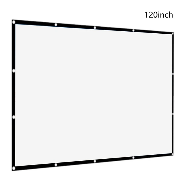 Mdbebbron Pantalla de proyección de 120 pulgadas, 16:9, plegable,  antiarrugas, portátil, para cine en casa, soporte para interiores y  exteriores