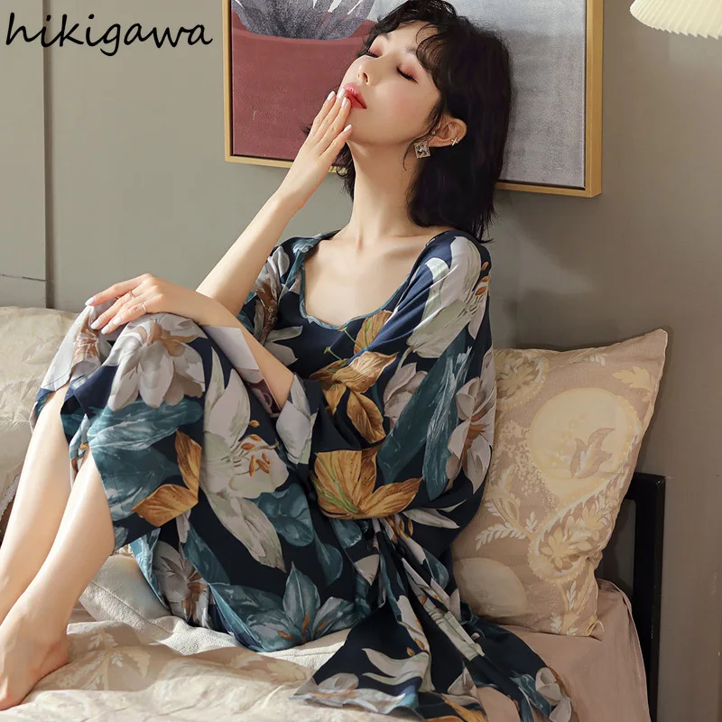 Пижамный комплект Hikigawa Женский японский из 3 предметов брюки с длинным рукавом