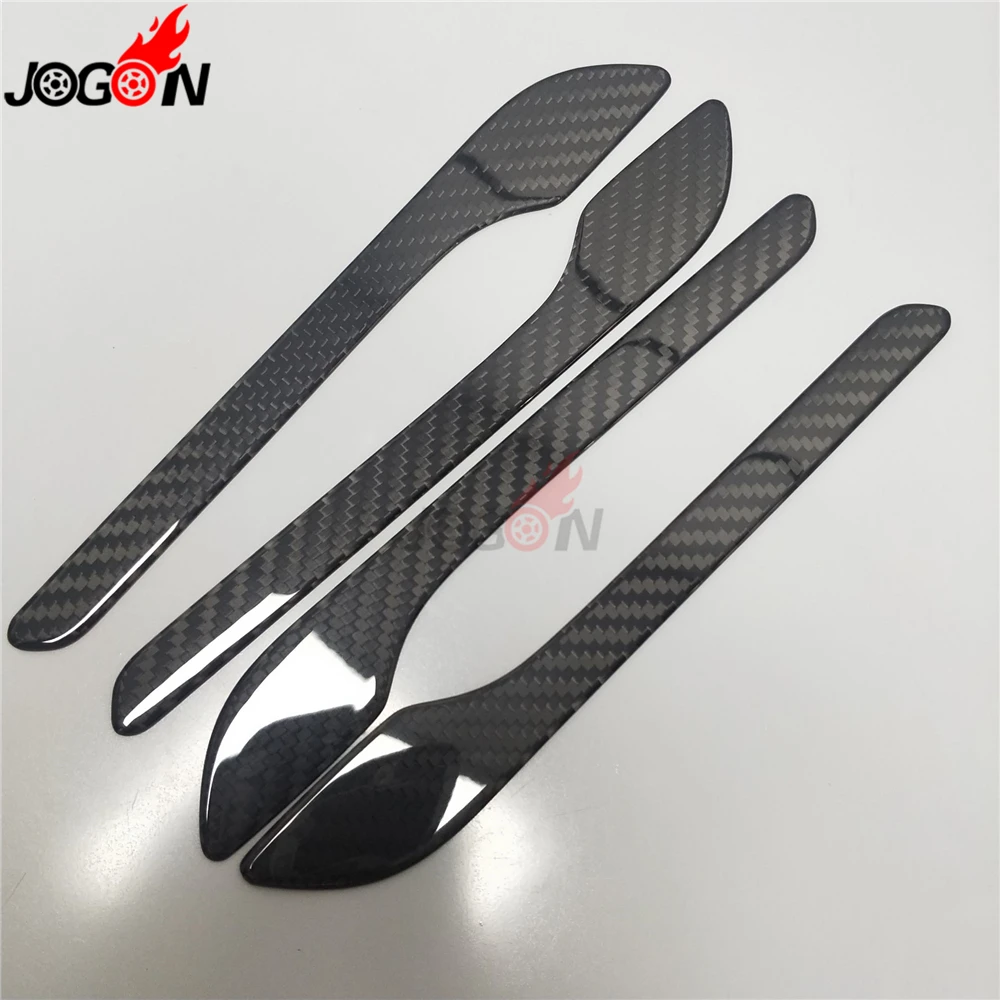Car Accessories For Tesla Model 3 Real Carbon Fiber Side Door Handle Stickers Decoration& Protector Cover Trim