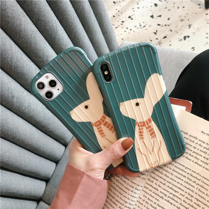 Для iphone 11 Pro MAX мягкие чехлы с мультяшным кроликом для iphone 6 6S 7 8 X XS MAX XR 3D тонкая талия Stria чехол для чемодана
