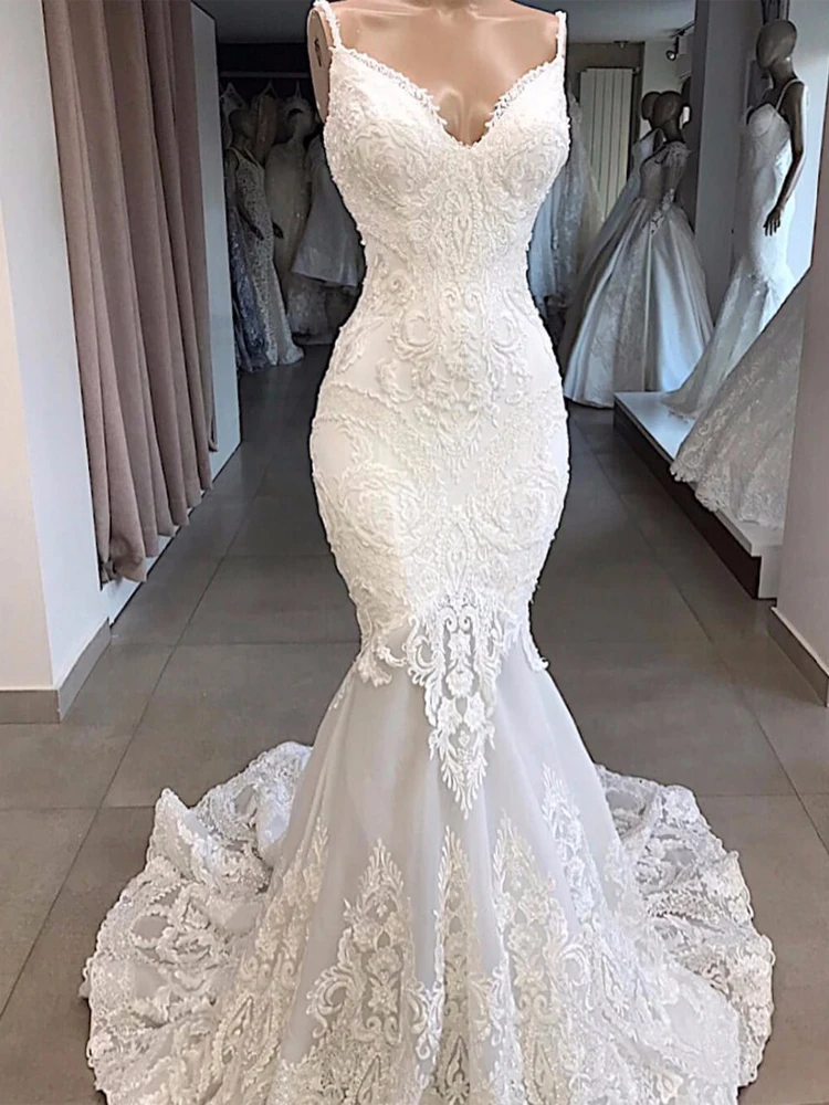 same as image Vestidos De Novia белое свадебное платье русалки с открытой спиной Сексуальное Милое кружевное свадебное платье ручной работы с аппликацией свадебное платье - Цвет: same as image