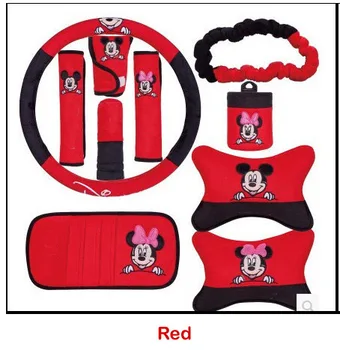 

2 color steering wheel cover for cartoon pattern car accessories decoration handbrake cover safety belt