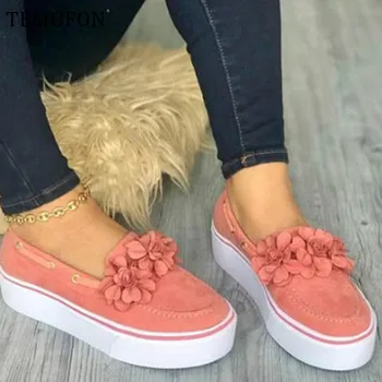 

TEMOFON slip on sneakers women flat shoes platform sneakers fashion women casual shoes loafers big size deportivas mujer HVT758