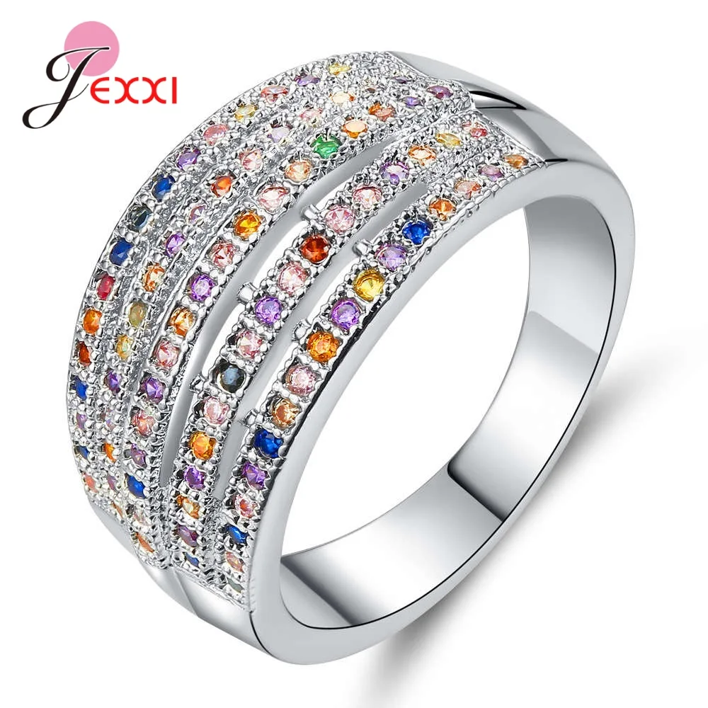 Хорошее качество для женщин/девушек 925 пробы Серебряные широкие кольца для продажи Прямая поставка Свадебные Кольца для невесты роскошные ювелирные изделия