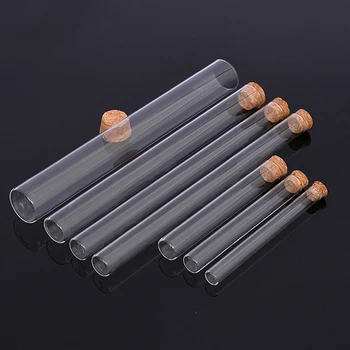 

100 pieces/lot 15*100mm Flat Bottom Glass tubes Thick Glass Test Tube with Cork