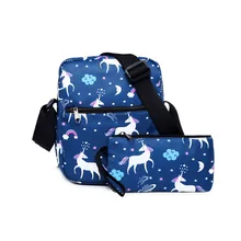 Прямая поставка от производителя, новинка, стильная креативная сумка на плечо с мультяшным животным единорогом, женская сумка через плечо, комплект из двух предметов, разные размеры