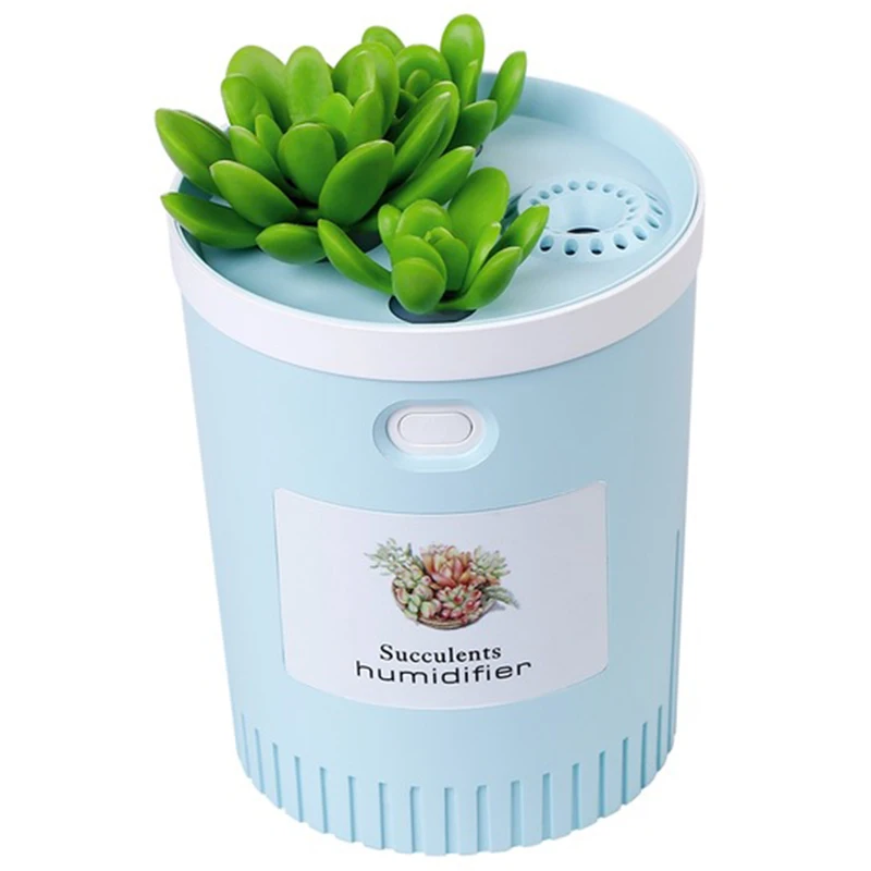 Blue Cute Air Ultrasonic Humidifiers 350Ml Mist Maker Aromatherapy Diffuser Aroma Mist Maker With Led Lamp Household Appliances - Цвет: Blue